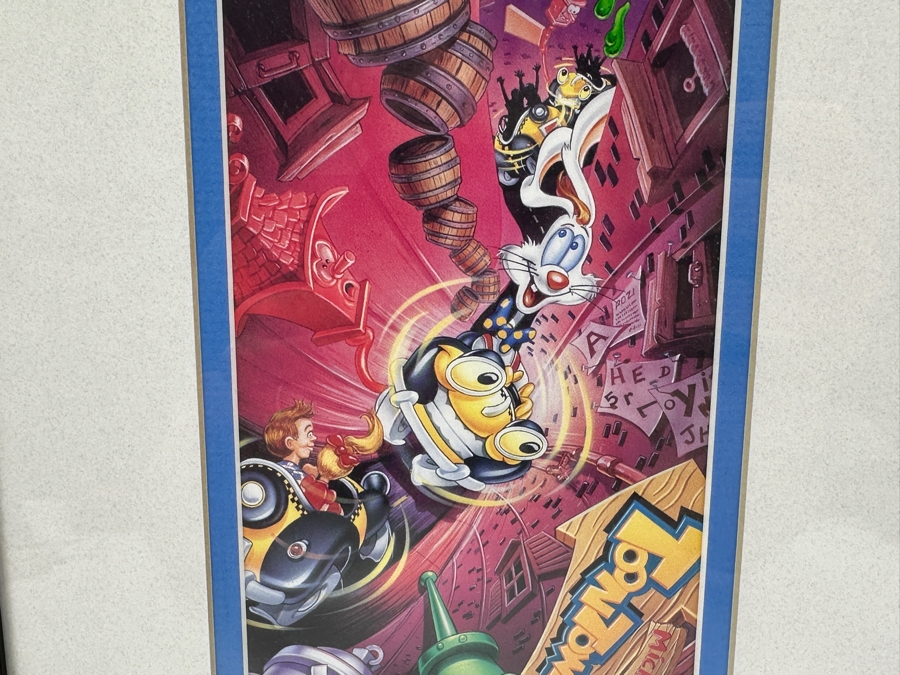 Vintage 1994 Framed Disneyland Unused Roger Rabbit's Car Toon Spin In Mickey's Toontown Commemorative Passport Ticket 9 X 19 [Photo 6]