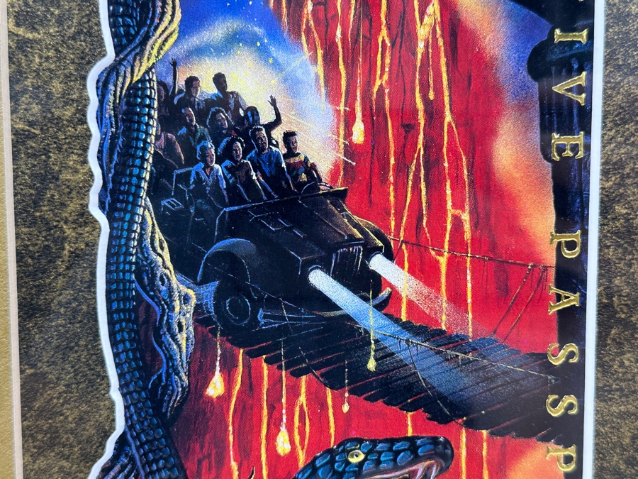 Vintage 1995 Framed Disneyland Unused Indiana Jones Adventure Temple Of The Forbidden Eye Commemorative Passport Ticket 11 X 22 [Photo 4]