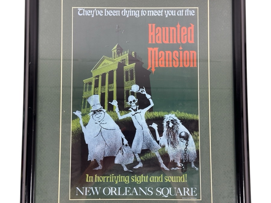 Haunted Mansion Disneland Poster They've Been Dying To Meet You At The Haunted Mansion New Orleans Square 9 X 13.25 Framed 16 X 19.5