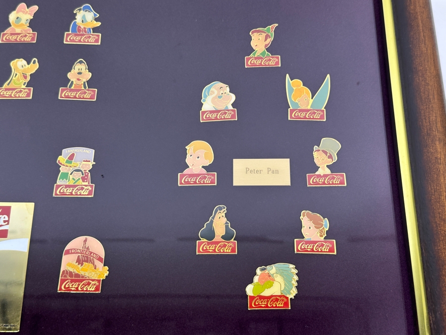 Walt Disney World Coca-Cola 15 Years Anniversay Disney Trading Pins - 60 Pins Framed 26 X 22 [Photo 13]