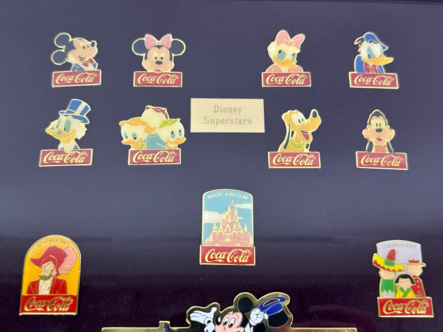 Walt Disney World Coca-Cola 15 Years Anniversay Disney Trading Pins - 60 Pins Framed 26 X 22 [Photo 5]