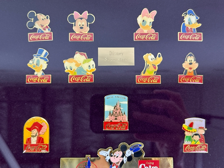 Walt Disney World Coca-Cola 15 Years Anniversay Disney Trading Pins - 60 Pins Framed 26 X 22 [Photo 4]