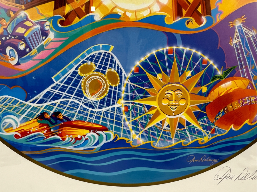 Tim Delaney (Executive Designer For Walt Disney Imagineering) Disney's California Adventure Limited Edition Lithograph Hand Signed By Tim Delaney Numbered 2 Of 500 17 X 17 Framed 24.5 X 26 [Photo 7]