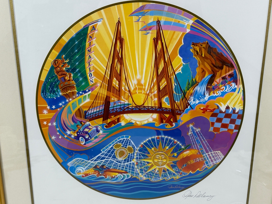 Tim Delaney (Executive Designer For Walt Disney Imagineering) Disney's California Adventure Limited Edition Lithograph Hand Signed By Tim Delaney Numbered 2 Of 500 17 X 17 Framed 24.5 X 26 [Photo 2]