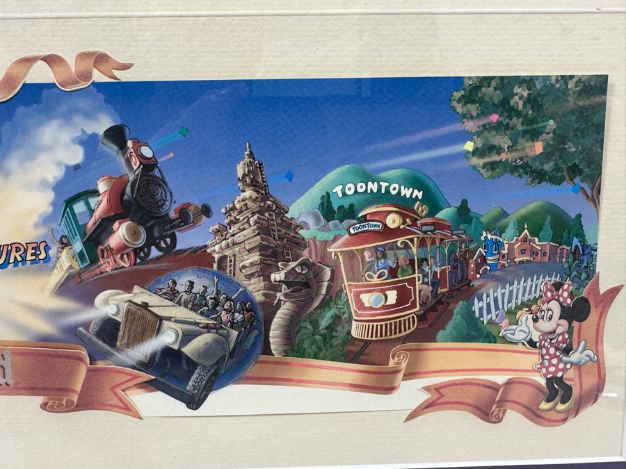 Disneyland '40 Years Of Adventure' Special Limited Edition One-Day Passport 15 X 10 Framed 21 X 16 [Photo 5]