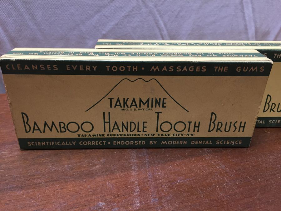Vintage New in Box Bamboo Handle Tooth Brushes