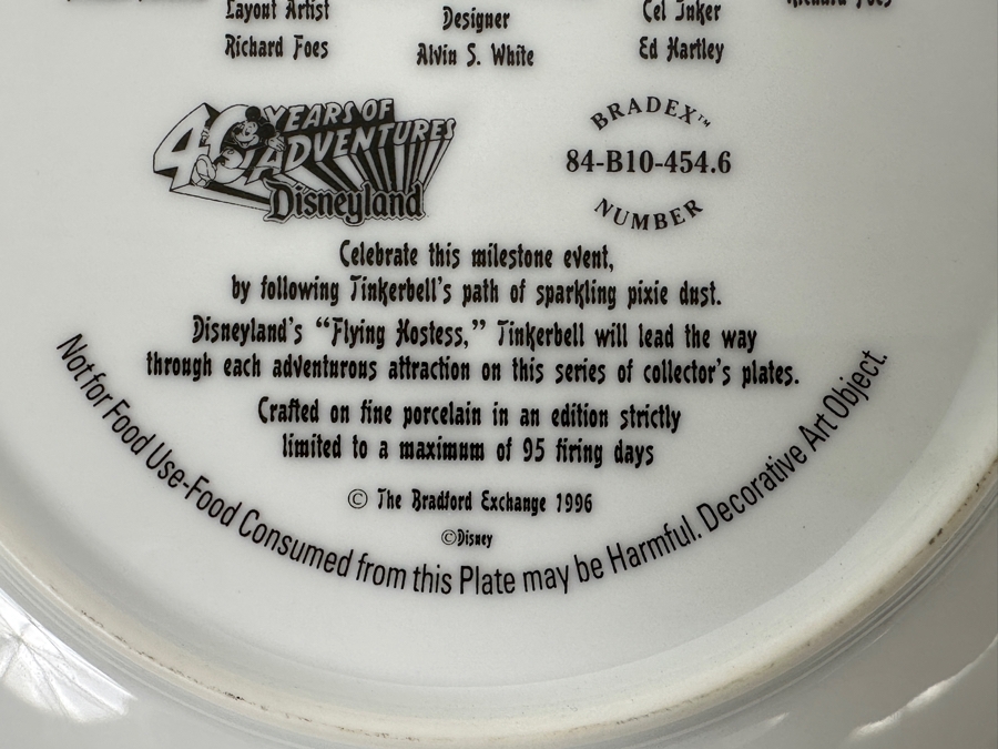 Disneyland 'Haunted Mansion' Limited Edition Plate Celebrating Disneyland's 40th Anniversary 1996 Bradford Exchange 8'W [Photo 8]