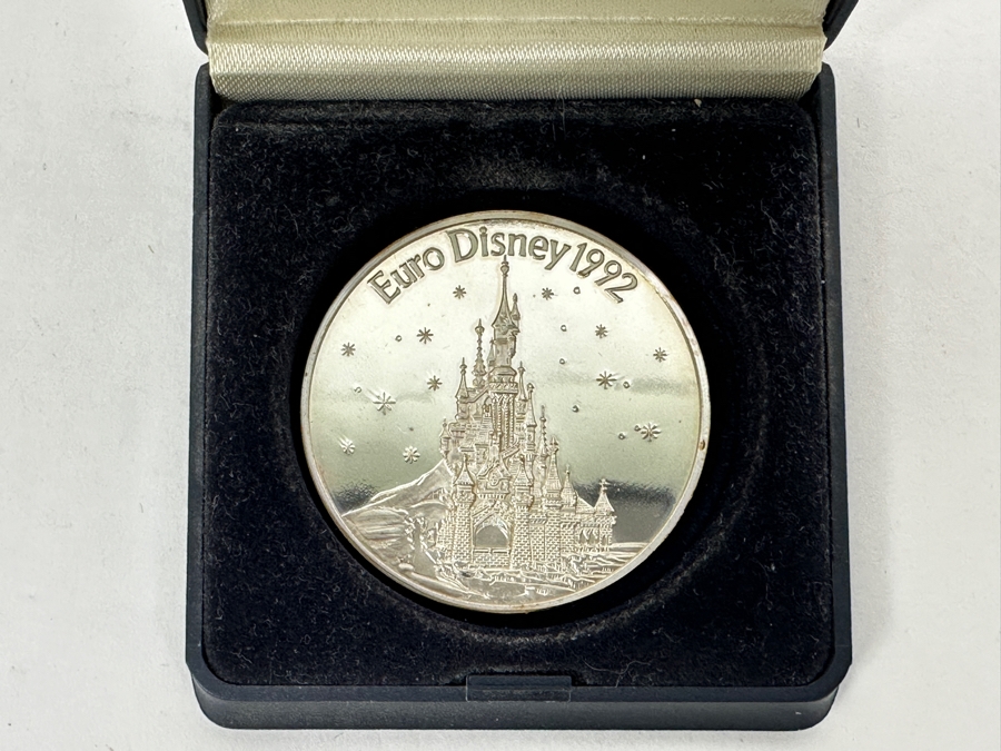 99.9% Pure Silver Euro Disney 1992 Commemorative Coin With Mickey Mouse On Verso 19.5g [Photo 2]
