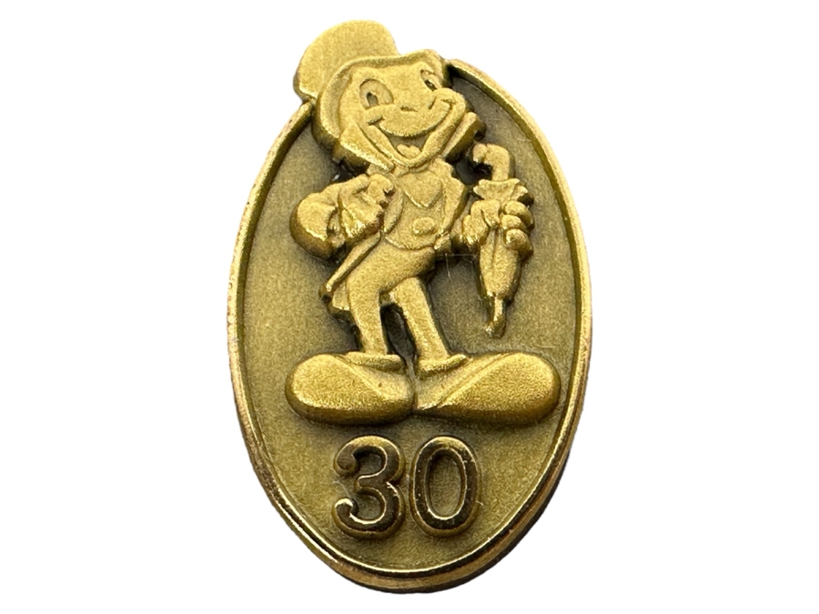 Disneyland Cast Member 30 Year Service Award Pin Jiminy Cricket