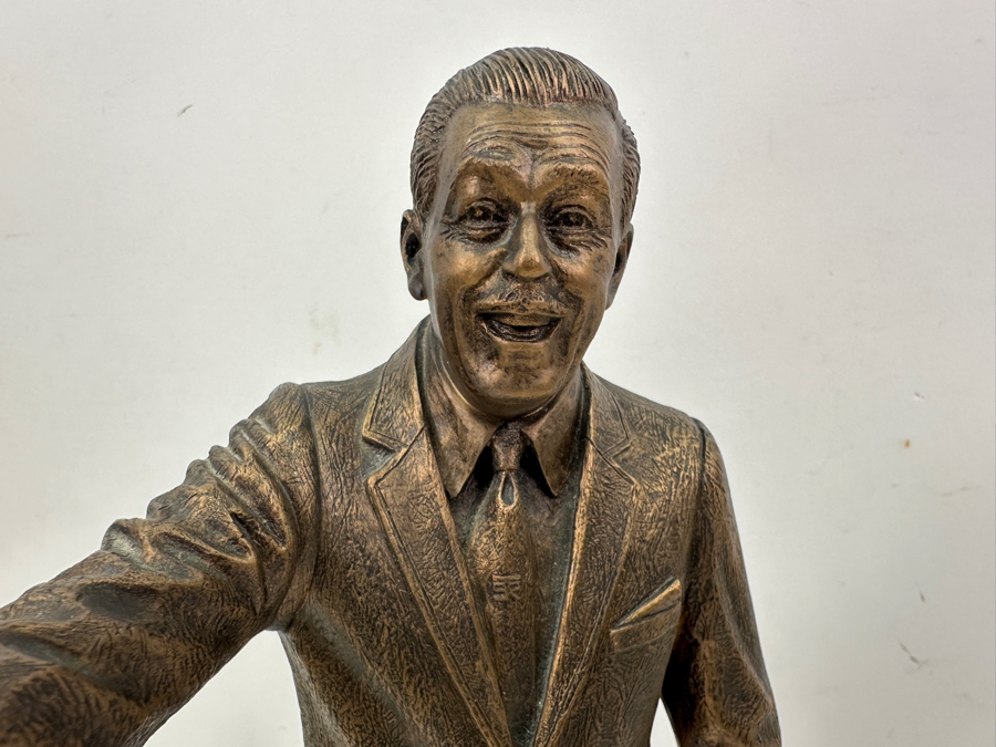 Walt Disney And Mickey Mouse Resin Partners Statue By Blaine Gibson Presented To Disneyland Cast Member Craig Smith 'Part Of The Disney Magic For 33 Years... We'll Miss You! May 2001' 10W X 5.5D X 14.5H [Photo 11]