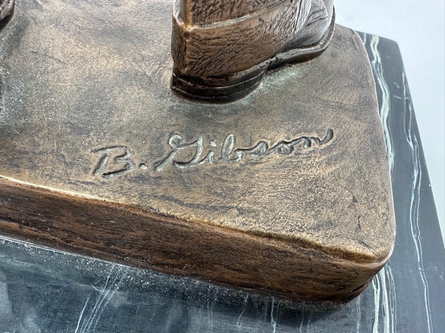 Walt Disney And Mickey Mouse Resin Partners Statue By Blaine Gibson Presented To Disneyland Cast Member Craig Smith 'Part Of The Disney Magic For 33 Years... We'll Miss You! May 2001' 10W X 5.5D X 14.5H [Photo 7]