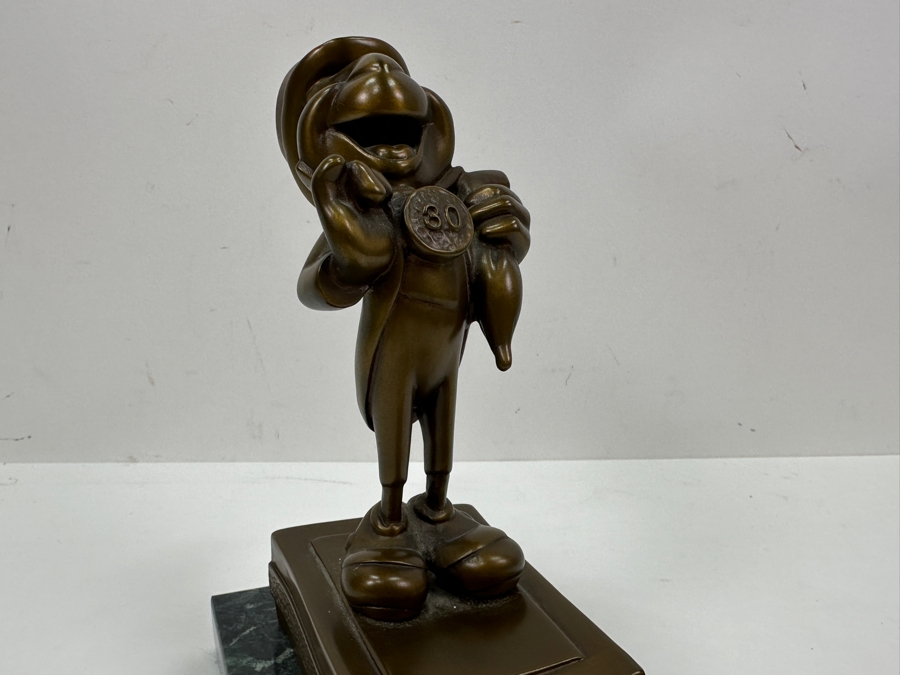 Rare Disneyland Cast Member 30 Years Of Distinguished Service Award Bronze Jiminy Cricket Sculpture 'Craig Smith 30 Years Of Distinguished Service Disneyland June 24, 1968' 4W X 7D X 7.5H [Photo 11]