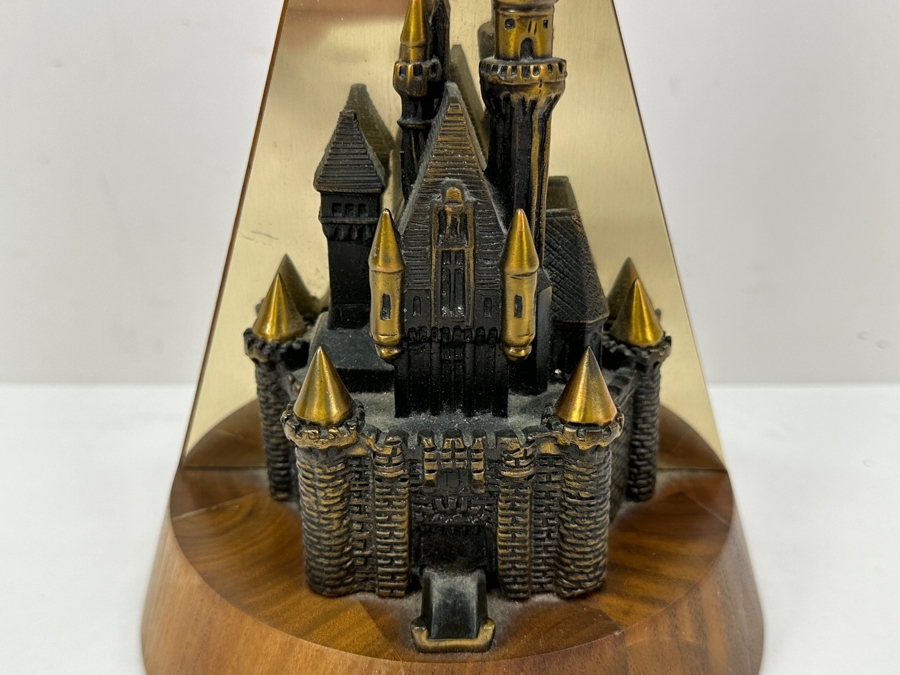 Rare Disneyland 15th Year Anniversary Cast Member Service Award For Craig Smith Sleeping Beauty Castle Bronze Statue On Wooden Base 10'H [Photo 4]