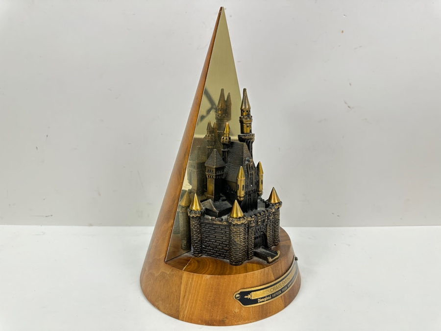 Rare Disneyland 15th Year Anniversary Cast Member Service Award For Craig Smith Sleeping Beauty Castle Bronze Statue On Wooden Base 10'H [Photo 8]