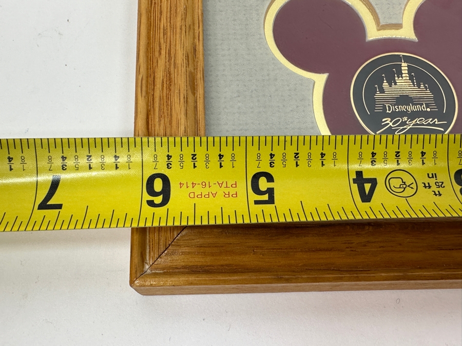 Disneyland 30th Year Anniversary Coin Medallion Walt Disney Productions Professionally Framed With Mickey Mouse Ears Mat 6 X 5.5 [Photo 7]