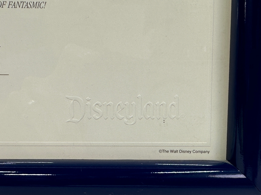 1992 Fantasmic! Commemorative Certificate From Disneyland Park Professionally Framed 12 X 9.5 [Photo 7]