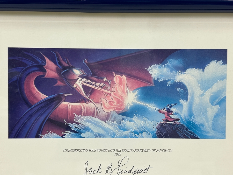 1992 Fantasmic! Commemorative Certificate From Disneyland Park Professionally Framed 12 X 9.5 [Photo 3]