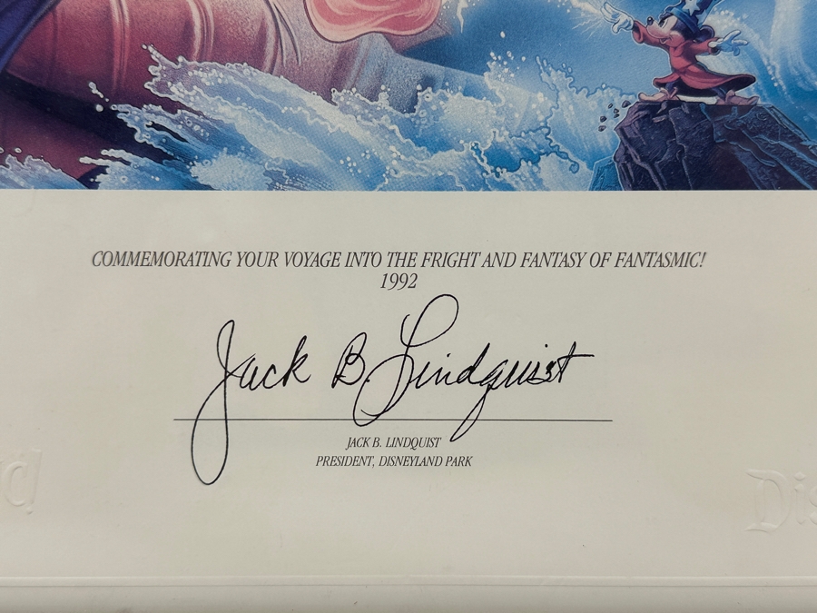 1992 Fantasmic! Commemorative Certificate From Disneyland Park Professionally Framed 12 X 9.5 [Photo 6]