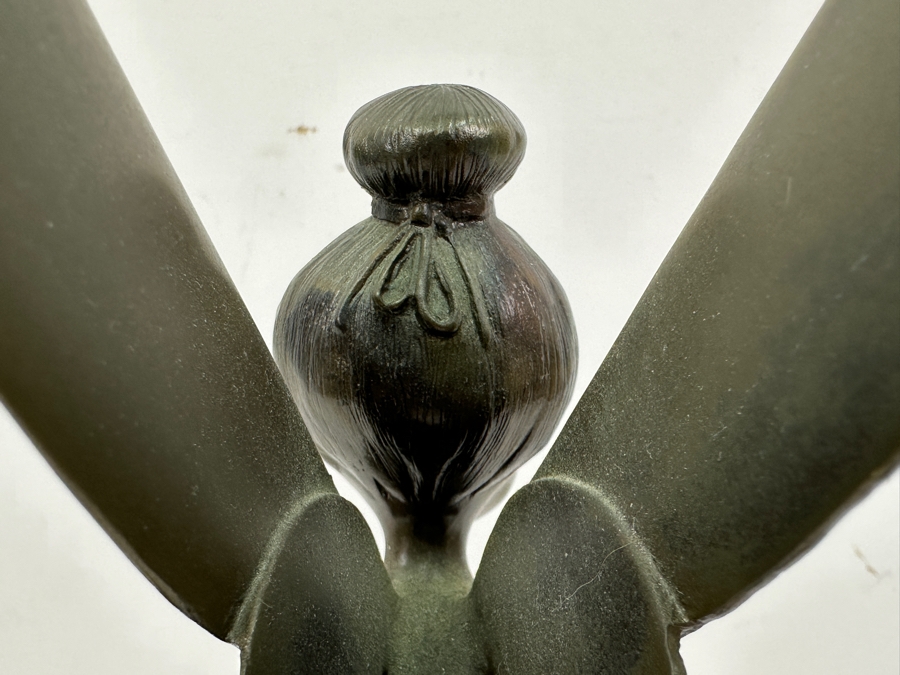 Rare Disneyland Cast Member 25 Years Of Distinguished Service Award Bronze Tinker Bell Sculpture On Wooden Base 'Craig Smith 25 Years Of Distinguished Service Disneyland June 24, 1968' 13.5H [Photo 13]