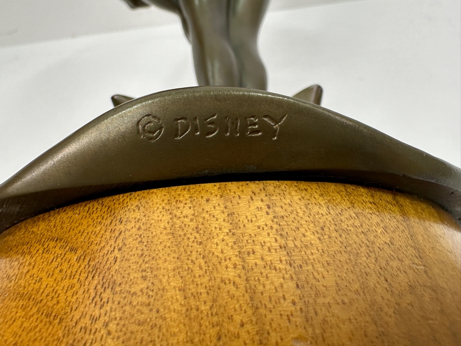 Rare Disneyland Cast Member 25 Years Of Distinguished Service Award Bronze Tinker Bell Sculpture On Wooden Base 'Craig Smith 25 Years Of Distinguished Service Disneyland June 24, 1968' 13.5H [Photo 18]