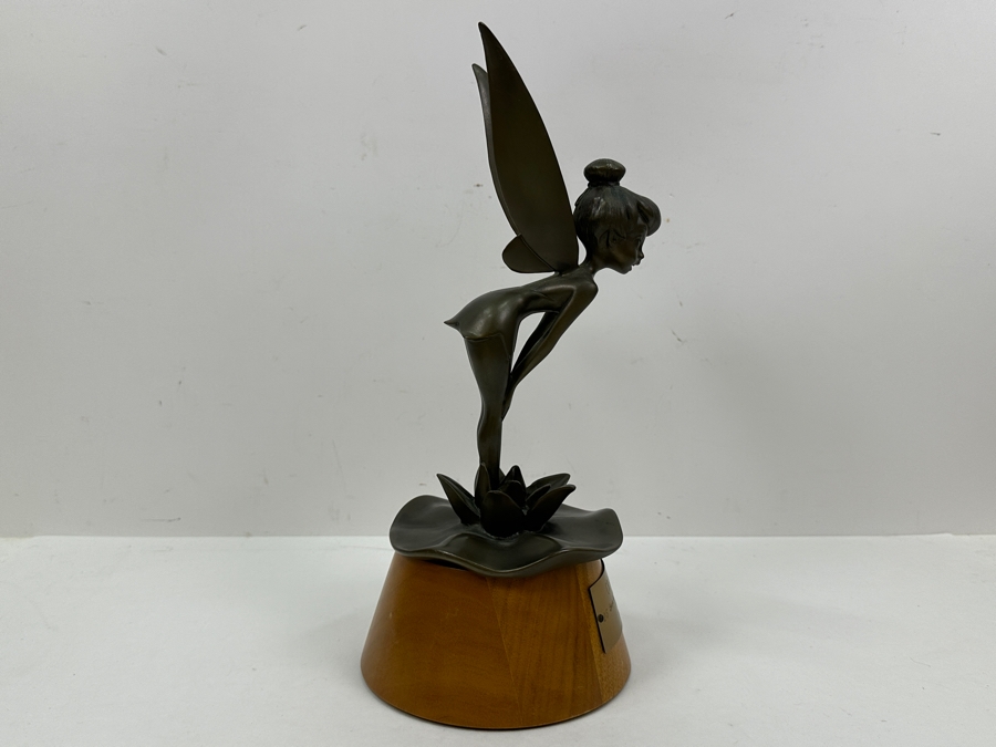 Rare Disneyland Cast Member 25 Years Of Distinguished Service Award Bronze Tinker Bell Sculpture On Wooden Base 'Craig Smith 25 Years Of Distinguished Service Disneyland June 24, 1968' 13.5H [Photo 17]