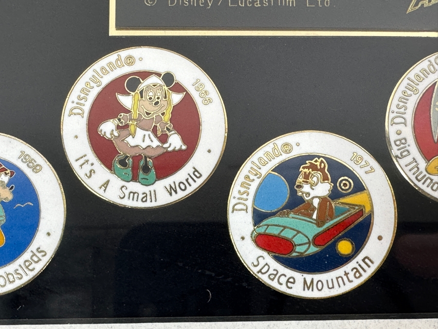 Disneyland Trading Pins Celebrating 40 Years Of Adventures 1955-95 Disney/Lucasfilm Lion King Celebration Disneyland '94 & Indiana Jones Adventures '95: Jungle Cruise, Matterhorn Bobsleds, It's A Small World, Space Mountain & Big Thunder Mountain Railroad [Photo 9]