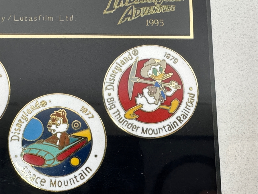 Disneyland Trading Pins Celebrating 40 Years Of Adventures 1955-95 Disney/Lucasfilm Lion King Celebration Disneyland '94 & Indiana Jones Adventures '95: Jungle Cruise, Matterhorn Bobsleds, It's A Small World, Space Mountain & Big Thunder Mountain Railroad [Photo 10]