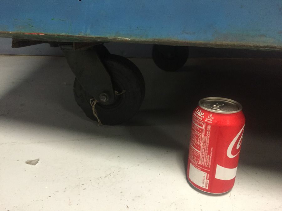 Industrial Blue Metal Cabinet On Casters Used by Post Office During Tax Season [Photo 5]