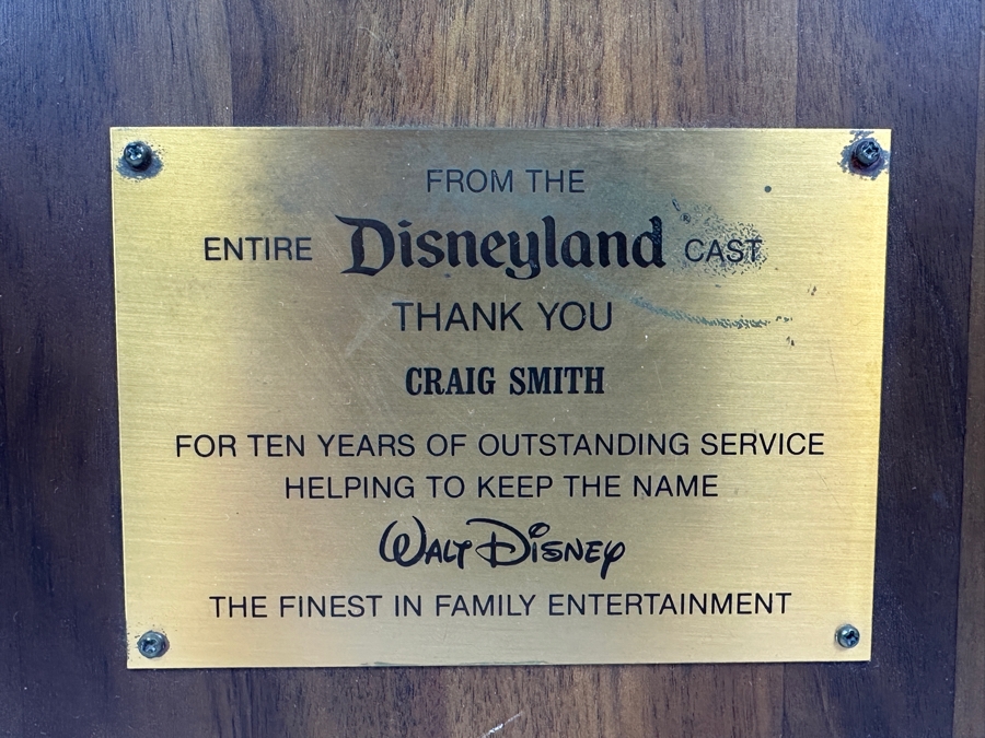 Rare Disneyland 10th Year Anniversary Cast Member Service Award For Craig Smith Sleeping Beauty Castle Wall Plaque 9 X 12 [Photo 3]