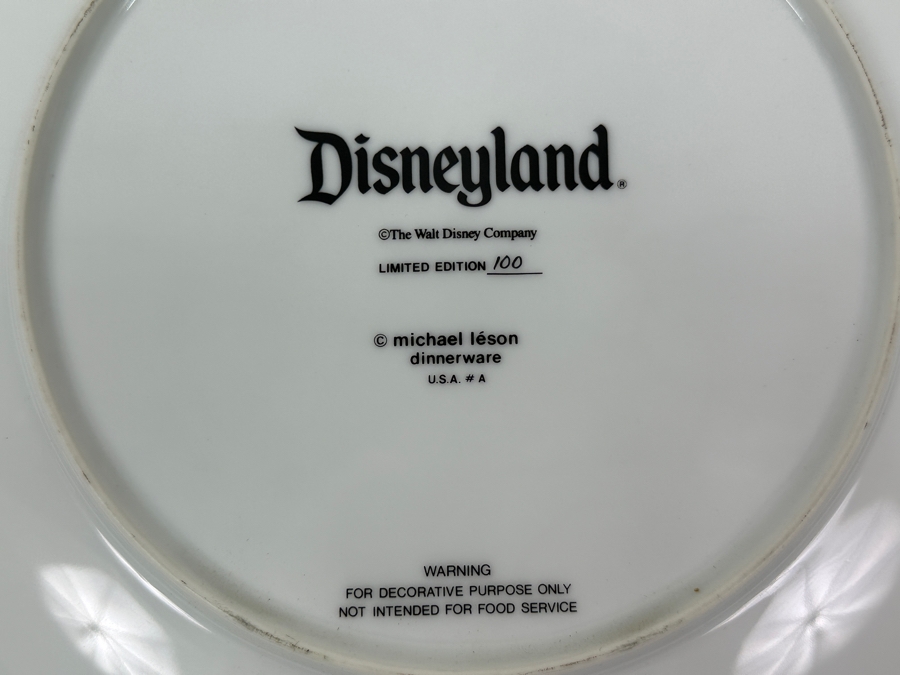Limited Edition Disneyland Club 33 25th Year Anniversary Plate Numbered 100 Michael Leson Dinnerware 9.5W [Photo 5]