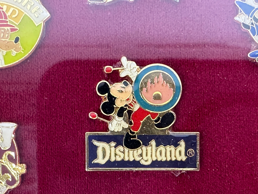 Vintage Disneyland Trading Pins: Frontier Land, Fantasy Land, Tomorrow Land, Main Street U.S.A., Bear Country, New Orleans Square, Adventure Land & Disneyland Framed 9 X 7 [Photo 11]