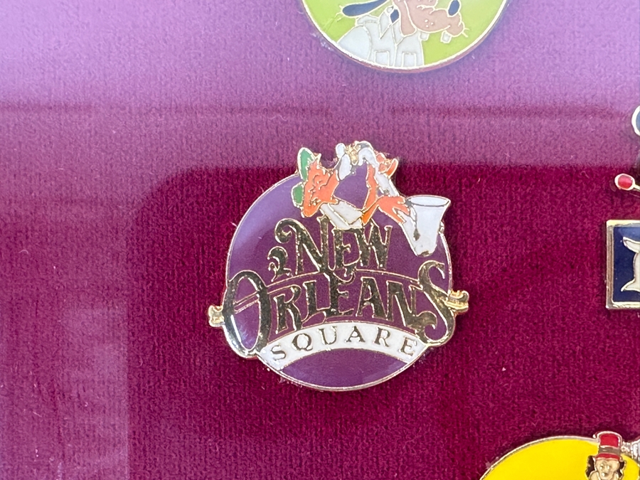 Vintage Disneyland Trading Pins: Frontier Land, Fantasy Land, Tomorrow Land, Main Street U.S.A., Bear Country, New Orleans Square, Adventure Land & Disneyland Framed 9 X 7 [Photo 10]