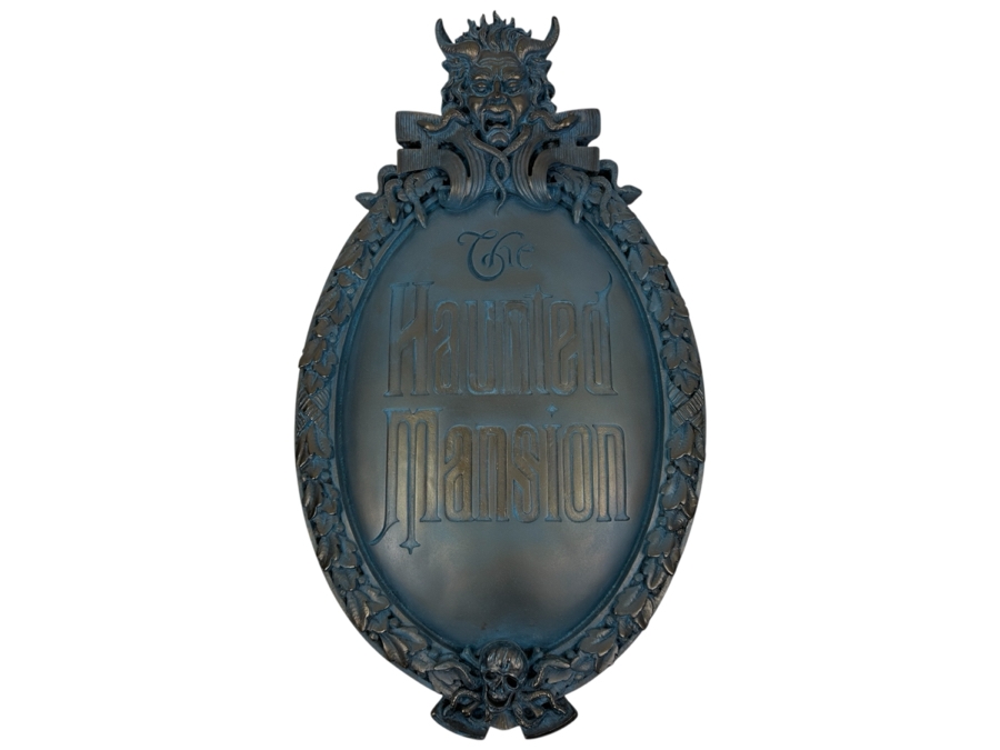 Disneyland's The Haunted Mansion Full Size Talking Gate Plaque Paul Frees's Ghost Host Speaks Limited Edition 500 (Note That The Internal Plastic Battery Enclosure Has Been Repaired) - Working 13.5 X 23' [Photo 2]