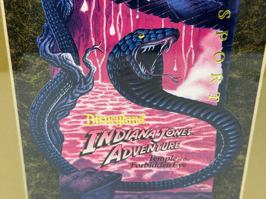 Rare Disneyland Indiana Jones Adventure Commemorative Passport Ticket 1994 Professionally Framed 10.5 X 20.5 [Photo 5]