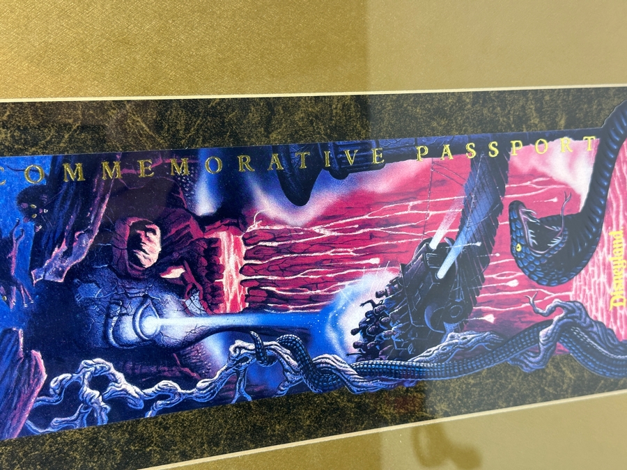 Rare Disneyland Indiana Jones Adventure Commemorative Passport Ticket 1994 Professionally Framed 10.5 X 20.5 [Photo 7]
