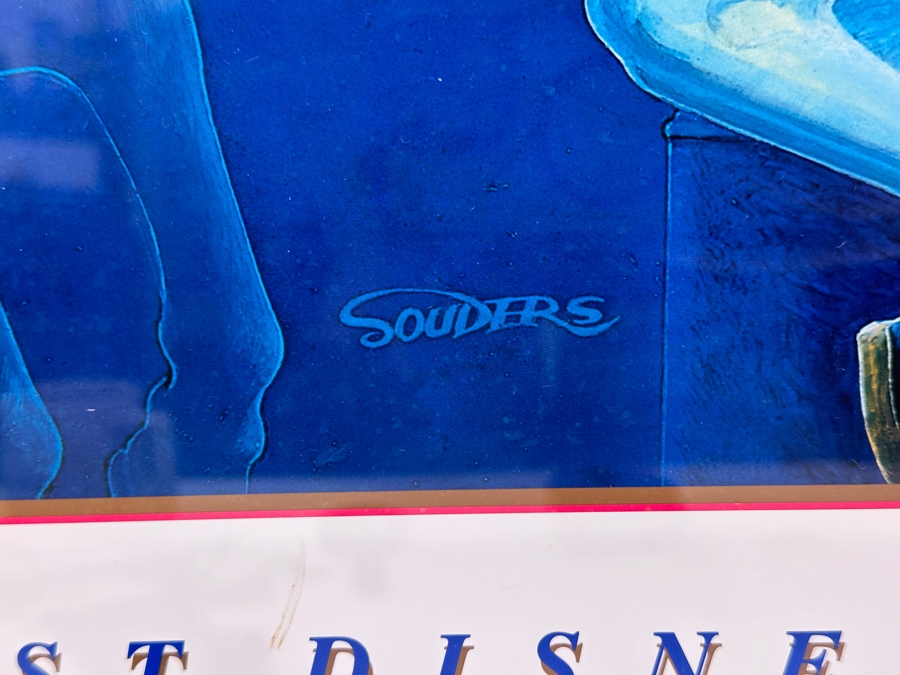 Rare Artist Signed First Disneyana Convention Poster Featuring A Carousel Horse September 24-27, 1998 Walt Disney World Signed By Randy Souders Framed 33.5 X 25.5 [Photo 5]