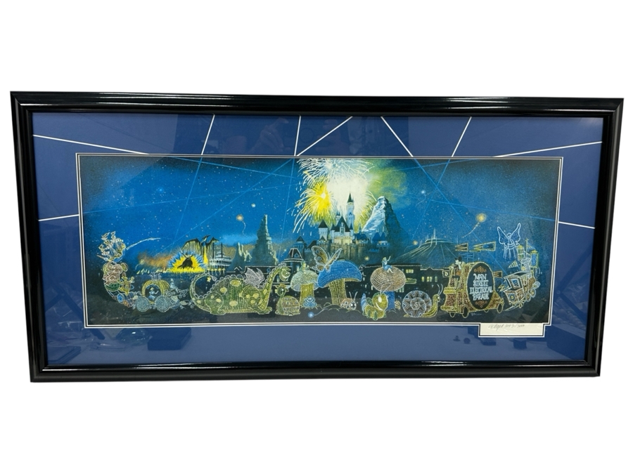 Charles Boyer (1935-2021, American) Limited Edition Artist Signed Lithograph Titled 'The Main Street Electrical Parade Farewell Season' Numbered 1,293 Of 3,000 32.5 X 12 Professionally Framed 41 X 20.5 With Certificate Of Authenticity