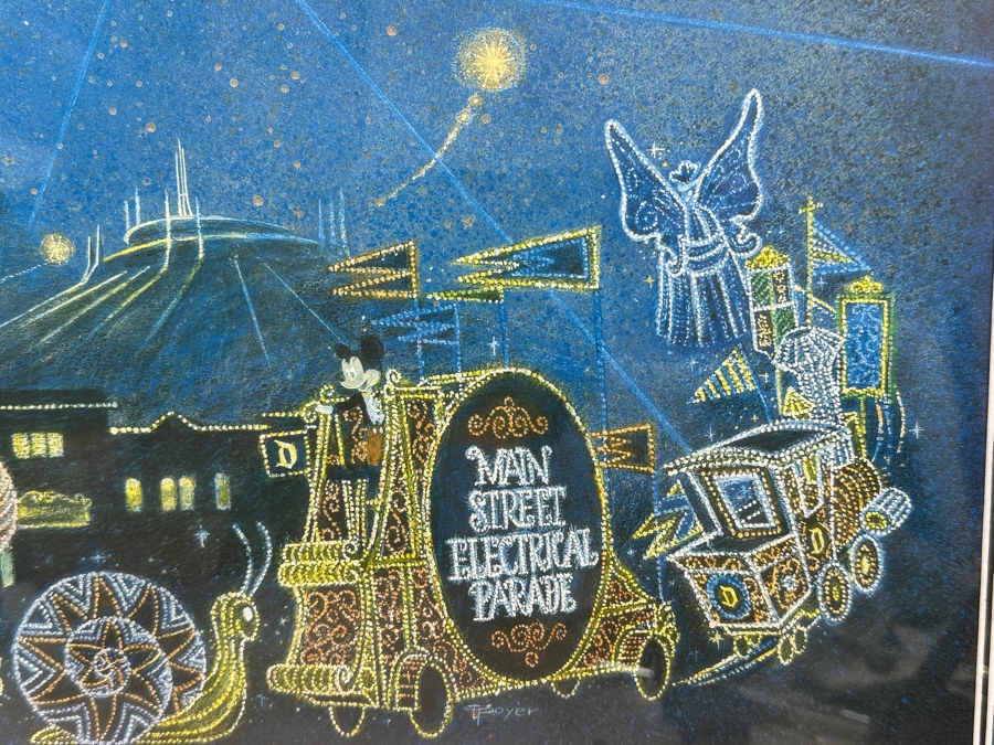 Charles Boyer (1935-2021, American) Limited Edition Artist Signed Lithograph Titled 'The Main Street Electrical Parade Farewell Season' Numbered 1,293 Of 3,000 32.5 X 12 Professionally Framed 41 X 20.5 With Certificate Of Authenticity [Photo 5]