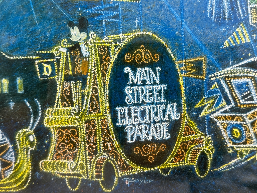 Charles Boyer (1935-2021, American) Limited Edition Artist Signed Lithograph Titled 'The Main Street Electrical Parade Farewell Season' Numbered 1,293 Of 3,000 32.5 X 12 Professionally Framed 41 X 20.5 With Certificate Of Authenticity [Photo 4]