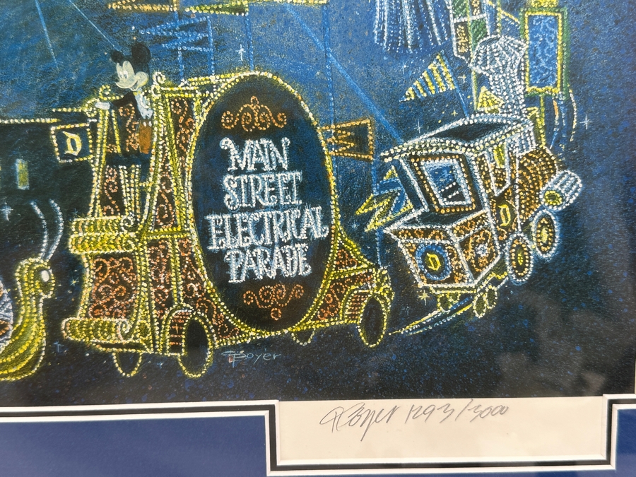 Charles Boyer (1935-2021, American) Limited Edition Artist Signed Lithograph Titled 'The Main Street Electrical Parade Farewell Season' Numbered 1,293 Of 3,000 32.5 X 12 Professionally Framed 41 X 20.5 With Certificate Of Authenticity [Photo 3]