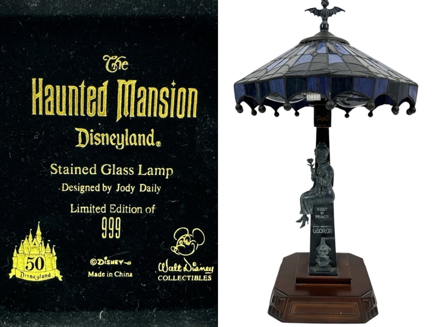 The Haunted Mansion Disneyland Stained Glass Lamp Designed By Jody Daily Limited Edition Of 999 Walt Disney Collectibles 21'H