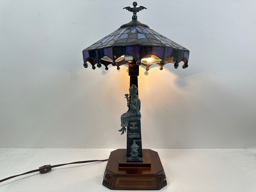 The Haunted Mansion Disneyland Stained Glass Lamp Designed By Jody Daily Limited Edition Of 999 Walt Disney Collectibles 21'H [Photo 4]