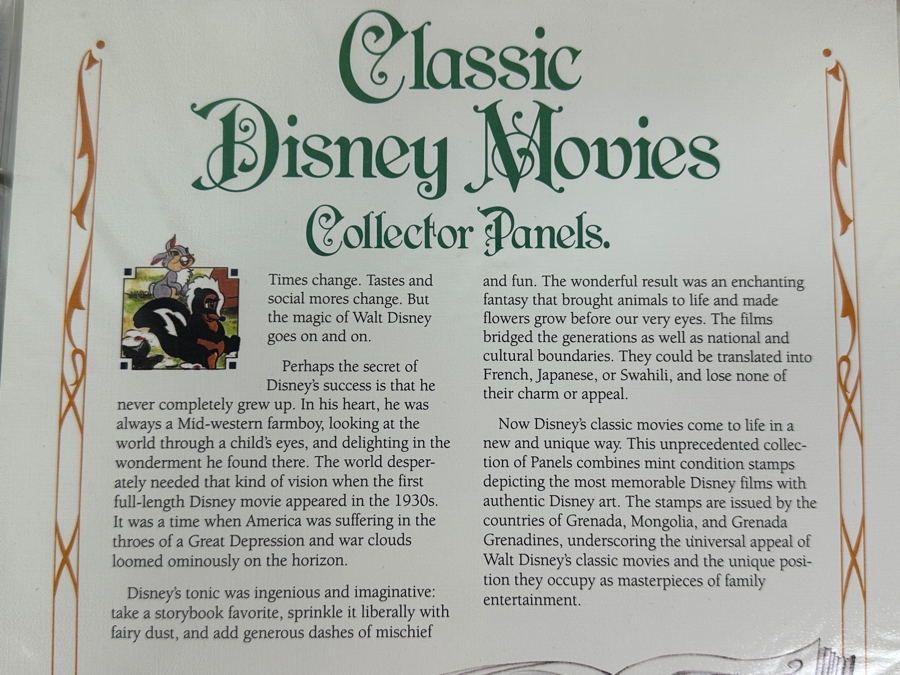 Classic Disney Movies Collector Panels Mint Stamps From The Postal Commemorative Society 78 Pages - See Photos [Photo 5]