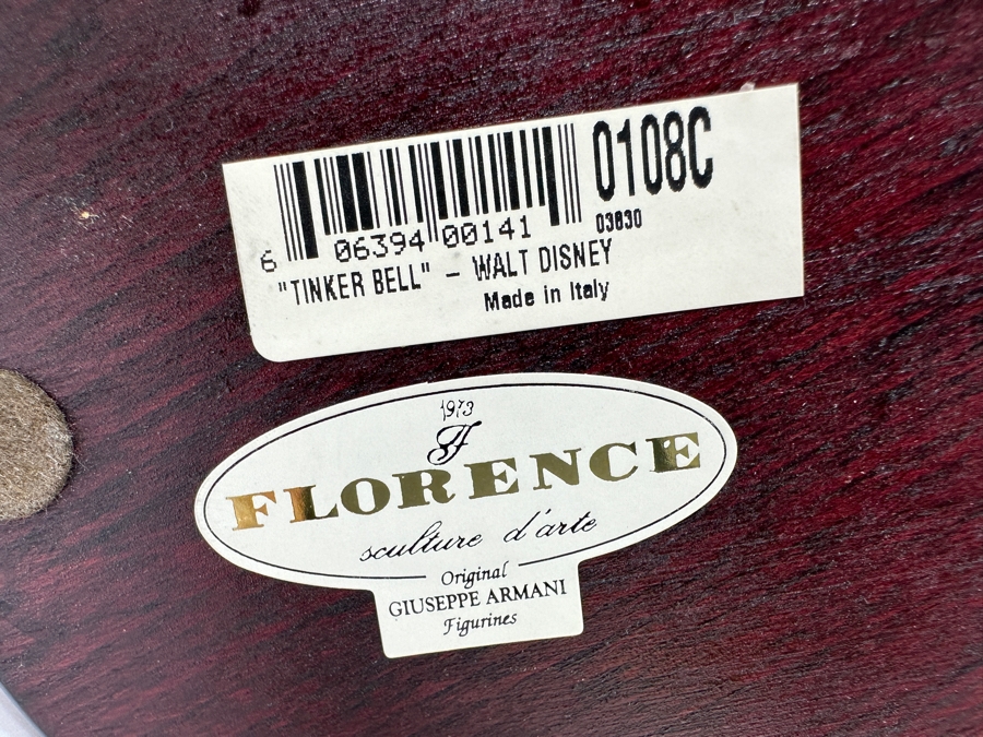 Florence Giuseppe Armani 'Tinker Bell' Walt Disney Figurine Made In Italy 12.25H [Photo 11]