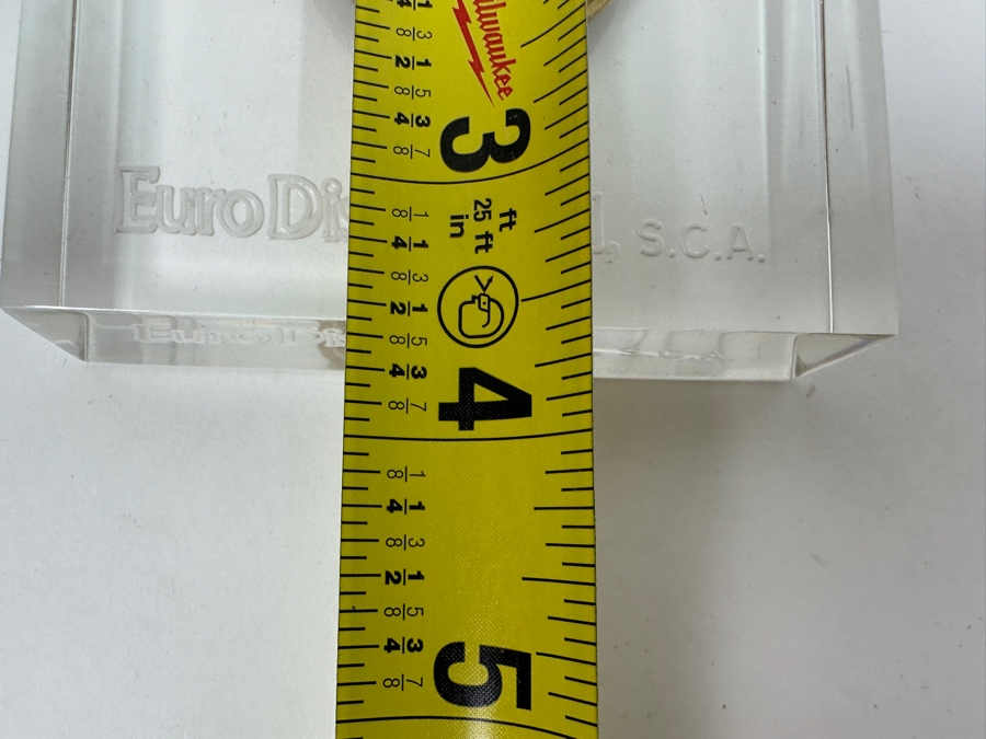 Vintage 1987 Euro Disneyland Opening 1992 Inauguration Commemorative Coin Encased In Lucite 3.5 X 3.5 [Photo 10]