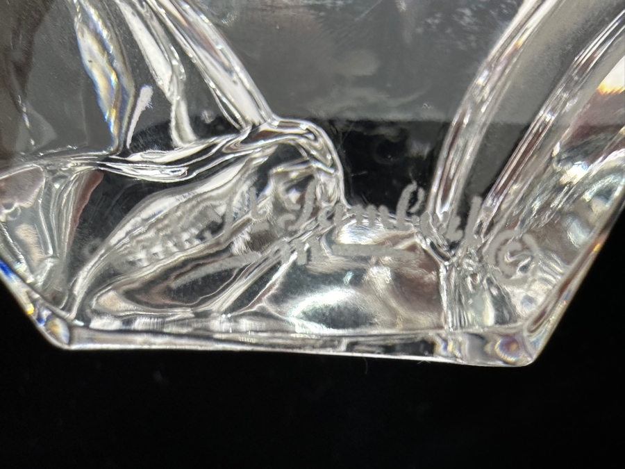 Val Saint Lambert Etched Crystal Euro Disneyland Paperweight 4.5W [Photo 4]