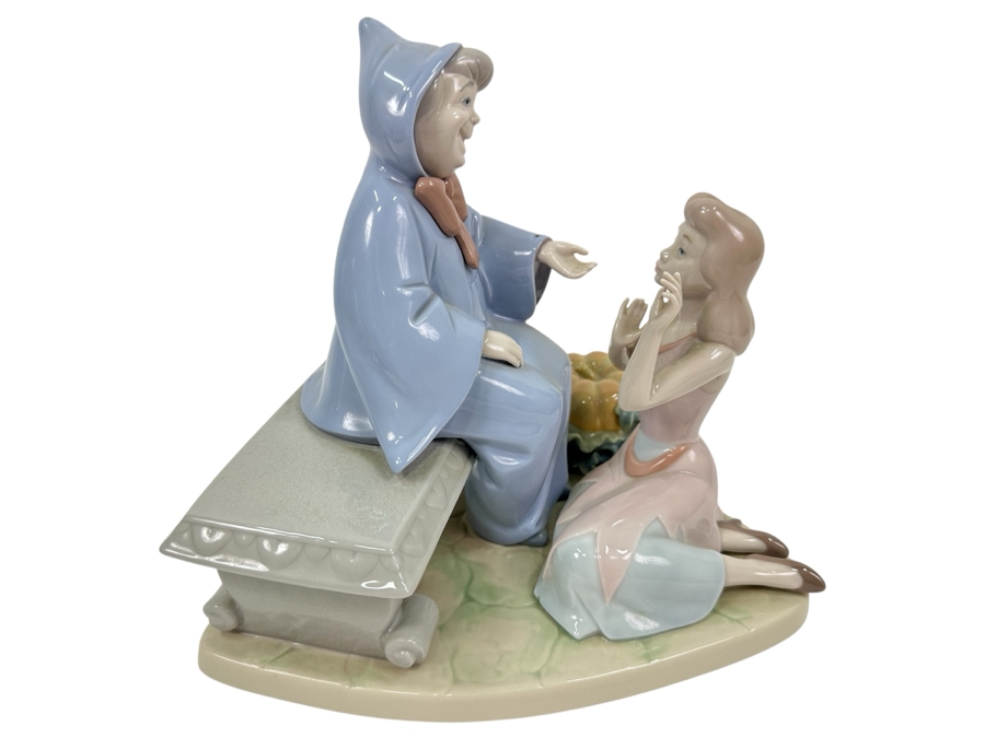 Vintage 1994 Lladro Official Disneyana Convention 1994 Limited Edition Cinderella And The Fairy Godmother Signed By M. C. Lladro 8W X 9H [Photo 2]