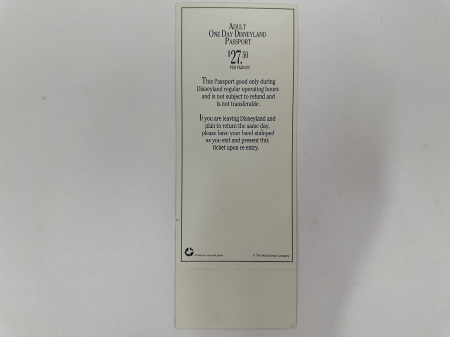 Unused Disneyland 1991 Preview Series Limited Edition Adult One Day Disneyland Passport Ticket [Photo 4]