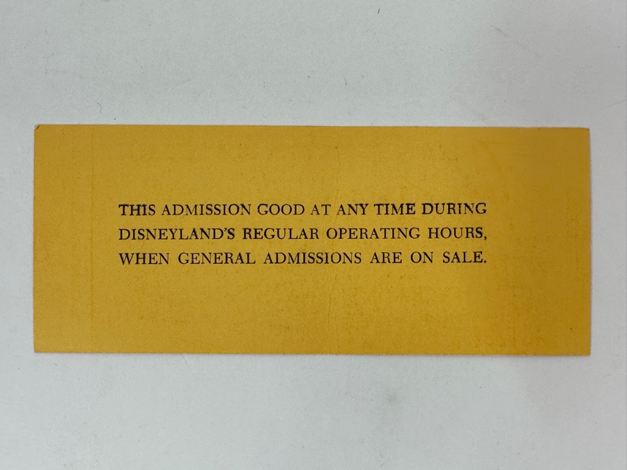 Vintage Disneyland Special Complimentary Main Gate Admission Admit One Adult Ticket Circa 1970 $3.50 5 X 2 [Photo 6]