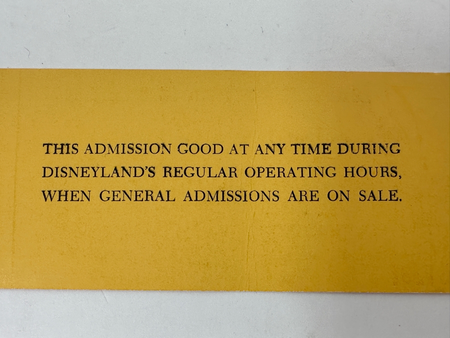 Vintage Disneyland Special Complimentary Main Gate Admission Admit One Adult Ticket Circa 1970 $3.50 5 X 2 [Photo 7]